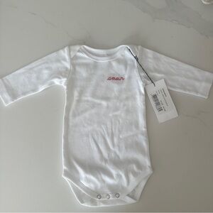 Amour White Long Sleeve Baby Bodysuit